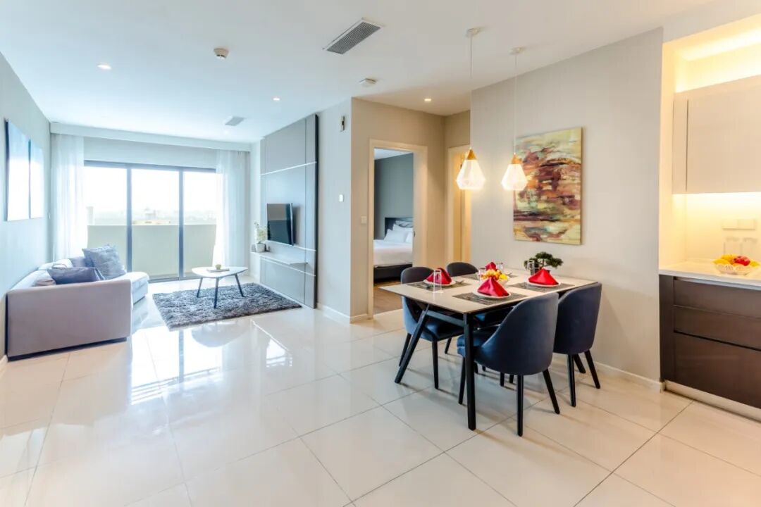 Shama Suasana Johor Bahru_One Bedroom Suite_Connected Living & Dining Area.jpg